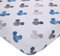 Disney Mickey Mouse - Black, White and Blue Watercolour Mickey Ears Fitted Sheet for Cot Bed, Polyester