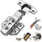 1 Paire Charniere Porte Placard Cuisine avec Amortisseur Fermeture en Douceur 35mm Muet Charnière Invisible Charniere Inox 304 Salle de Bains Penderie Meuble avec Vis (Complètement Recouvrante)