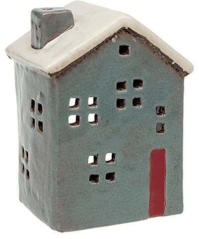 Shudehill Giftware Joe Davies Village Pottery Town House Tealight Holder - Grey 310775