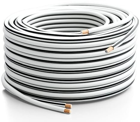 Auline 10m White 2x 2.5mm2 Speaker Cable Wire 79 Strand Audio HiFi Car 14AWG