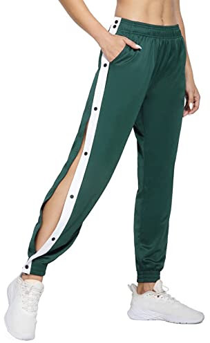 Jogginghose Damen Jogginghose Sporthose Damen Knopfleiste Trainingshose Lang Freizeithosen Yogahose Streifen Sweathose Lose Casual Gym Fitness Hose Pant mit Elastisches Band und Taschen