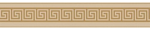 Moderne Bordüre Selbstklebend Beige Gold Mäander Metallic A.S. Création 383938 5,00 m x 0,10 m Made in Germany