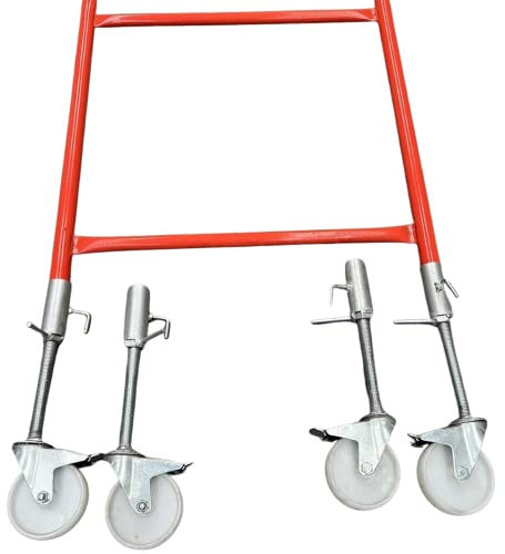 HILL TOP FABRICATIONS CO (1998) LTD - Set of 4 Adjustable Legs & Castor Wheels (125mm Wheel) A Set of Lockable Castor Wheels Suitable for A Tower with 38mm Tower Frames.