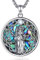 AEONSLOVE Dreifache Mondgöttin Halskette Damen Silber 925 Hexen Esoterische Anhänger mit Mondstein Weibliche Spiritualität Schmuck, 50,8 + 5cm Kette