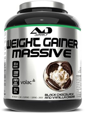 Addict sport nutrition - Weight gainer massive - Prise de masse musculaire avec protéine concentrée - Ultra calorique 1200 kcal par dose - 51g de protéine et 21g de BCAA- 2,5 kg -Goût chocolat-vanille