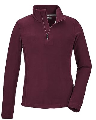 Killtec Mädchen Fleeceshirt mit Stehkragen und Reißverschluss KSW 188 GRLS FLC SHRT, dunkel Himbeere, 152, 40871-000