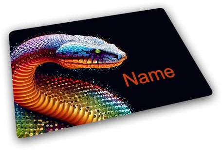 Maus-Design Textil Tischset mit Name, personalisiert, Schlange | Gummirückseite, Platzdeckchen