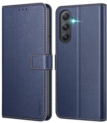 Ganbary Handyhülle für Samsung Galaxy A55 5G Hülle, Premium Leder Klapphülle [Kartenschlitzen] [Magnetverschluss] [Standfunktion] kompatibel mit Galaxy A55 5G Schutzhülle, Blau