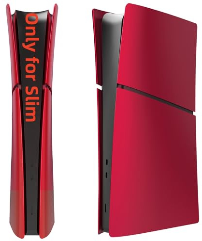 Placas Delgadas de edición Digital para la Nueva Consola Delgada PS5, Paneles de Carcasa compatibles con la Nueva PlayStation 5, Accesorios Delgados, Placa Frontal Protectora de Repuesto (Rojo