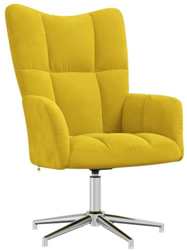 vidaXL Relaxsessel Drehbar Fernsehsessel Polsterstuhl Polstersessel Relaxstuhl Sessel Stuhl Armsessel Ohrensessel Wohnzimmer Senfgelb Samt