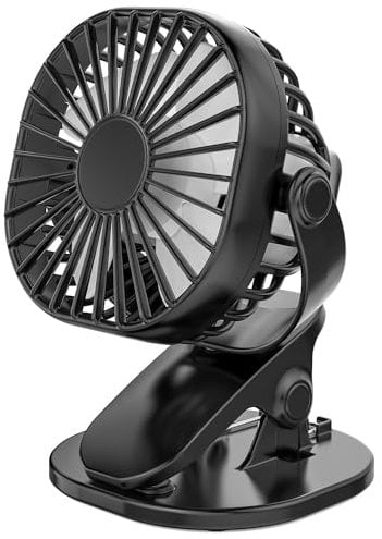 FAPPEN USB Desk Fan, 3 Speeds Adjustable Strong Wind & Quiet USb Fans, 360° Rotatable Mini Fan, Portable Cooling Table Fans for Home Bedroom Car Outdoor Office Desktop(Black)