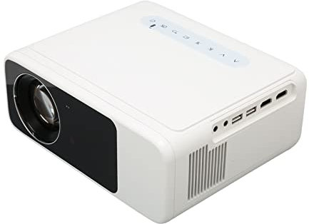 RajoNN Mini Projector Portable Projector Voice Control Auto Focus 1080P 4K 30 to 120 Inch Projection for Family (UK Plug)