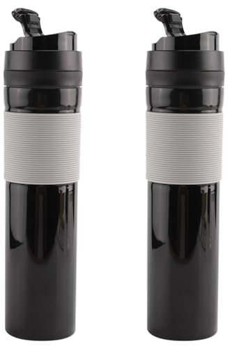 TsoLay 2 tazas de café de prensa francesa, de café portátil para té y café, cafetera caliente y fría