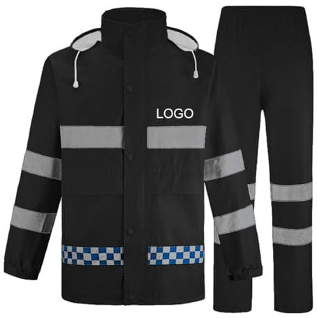 Personalizza Giacca di Sicurezza Stradale - Tuta Impermeabile e Pantaloni con Ad Alta visibilità - Abbigliamento da Lavoro Riflettente con Testo Immagine Personalizzato Color2,4XL