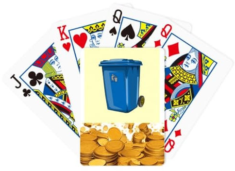 no/no Dustbin Trash Waste Loveliness Bin Gold Poker Playing Card Classic Game