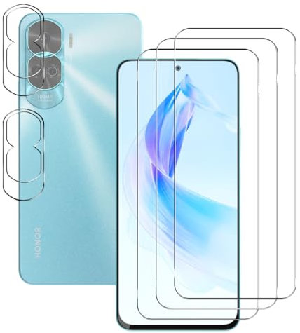 Rnnmeeko [3+2 Piezas Protector de Pantalla para Honor 90 Lite Cristal Templado, Vidrio Templado Y Protector de Lente de Cámara, Screen Protector para Honor 90 Lite