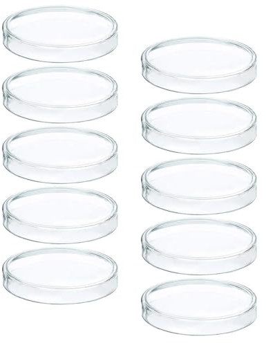 10 Stück 60 mm Einweg-Petriplatten aus Kunststoff, Glas, Zellgewebe, mit Deckel, Laborgeräte
