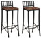 vidaXL Barstühle 2 STK., Barstuhl mit Fußstützen, Barhocker für Küche Esszimmer Wohnzimmer, Tresenhocker Küchenhocker, Massives Altholz