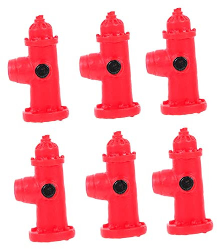 CAXUSD 6pièces Décoration De Statues De Bouches Incendie Miniatures pour Paysage Ornements De Table pour Modèles De Paysage