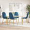 KLYEON Esszimmerstühle 4 STK. Blau Samt,Bequeme Samt Esszimmerstühle in Blau mit Chrombeinen für Esszimmer und Wohnzimmer Stühle, Esszimmerstühle