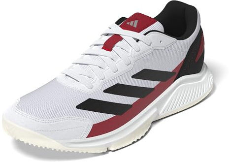 adidas Courtquick Mens Padel Shoes, Scarpe Uomo, Cloud White/Core Black/Lucid Red, 44 EU