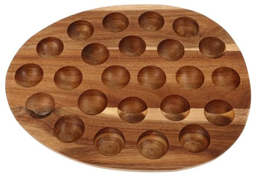 JECOMPRIS Plato De Madera para Huevos Rellenos Soporte Multiagujero Almacenamiento