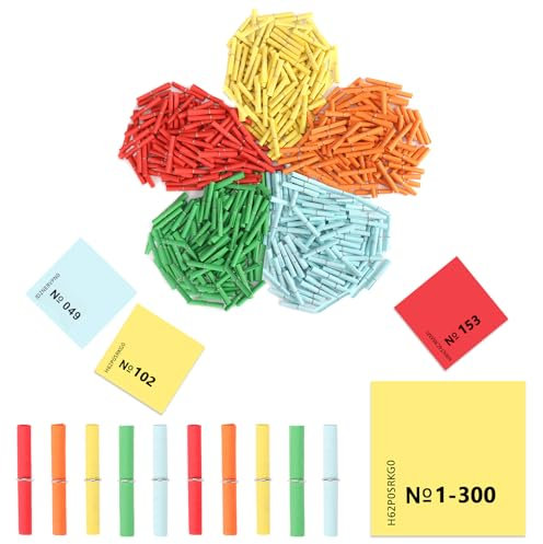 BEIMEIII 300 Stück Tombola Set Gewinnlose 1-300 Lose Treffer Tombola Tombola Lose Gewinn Röllchenlose Bunt Gemischt Gewinnlose Nummeriert für Vereinsfest Party und Freizeit Alljährliche Tombola