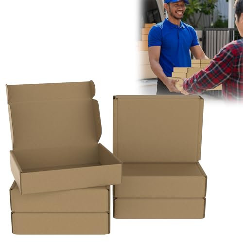 HENGMEI 20x Maxibriefkartons Versandkarton Flache Karton Box Faltbar Päckchen Geschenkbox Warenpost Warensendung Postkarton Mailer Boxen, 200x150x50mm