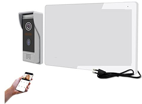 ZKLGS Video Doorbell Wireless, Tuya 1080P Smart Video Doorphone Video Intercom System Apartment Villa AHD FHD 1080P Video Doorbell Full Touch Screen for Home Security(P203M721W86-1080P)