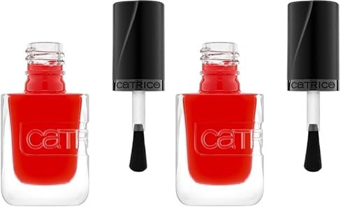 Catrice GEL AFFAIR Nail Lacquer, Nagellack, Nr. 016, Rot, langanhaltend, Einfach zu entfernen, glänzend, vegan, ohne Mikroplastikpartikel, ohne Konservierungsstoffe, ohne Parfüm, 2er Pack (10.5ml)