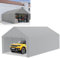 NAIZY Carport, 4 x 8 m, avec parois latérales amovibles, grande tente de garage, tente de rangement, protection UV, coupe-vent, résistant à l'hiver, gris