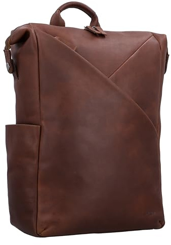 Gusti Leder Rucksack Marty - Leder Rucksack Damen Braun mit Laptopfach bis 15,6 Zoll - Laptop Rucksack Damen Echtleder Vintage Schulrucksack Backpack