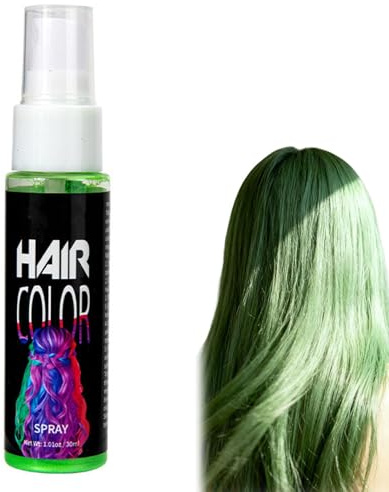 Spray Colorant Capillaire Temporaire,Spray de Coloration Temporaire pour Cheveux Lavable,Temporary Hair Color Sprays pour Homme et Femme,Sprays de Coloration pour Fête,Halloween,Carnaval,Noël (Vert)