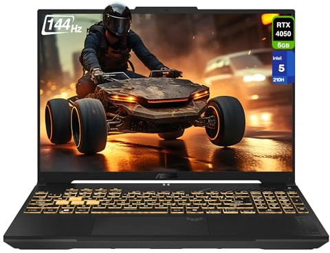 ASUS TUF F16 Gaming Laptop, Intel 5-210H, 32 GB DDR5 RAM, 2 TB PCIe SSD, 16'' FHD+ (1920x1200, WUXGA) 144Hz IPS Display, Nvidia G-Force RTX 4050, 1-Zone RGB Backlit Keyboard, W11 Home, Mecha Gray