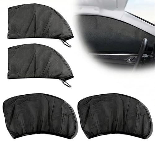 Bettinay 4 Pcs Car Window Sun Shades, Universal Stretchy Mesh Anti Sun Privacy Protection Front and Rear Side Car Blinds for Windows