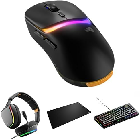 GLORIOUS GMMK 3 PRO 75% Prebuilt Custom Mechanical Gaming Keyboard (US Layout), Model D3 Wireless Gaming Mouse, GHS Eternal RGB Headset & GMP 2 XL Spill-Proof Desk Mat - Black Edition