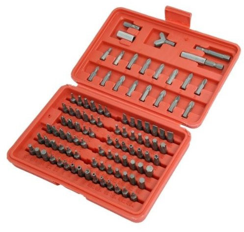 Neilsen CT1036 100pc Security Bit Set - Clutch, Flat/Slotted, Hex, Phillips, Pozidriv, Square, Spanner, Star, Torq, Tri-Wing, SAE/Metric Hex, Tamper Proof Bits