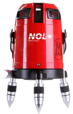 Nestle 16100001 Octoliner, Linienlaser mit 360 Grad Horizontalline, 4 Vertikallinien, Lotpunkt unten, IP54, ± 1.5 mm auf 10 m, Reichweite 30 m