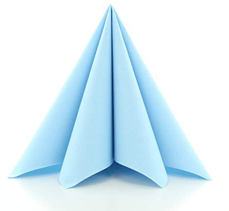 Mank Airlaid Servietten 40x40 cm Premium Einweg Serviette stoffähnlich und saugstark, perfekt für Hochzeit & Partys 50 Stück Hellblau, Babyblau