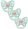 dentistar Silikon Schnuller 3er-Set - Größe 3, ab 14 Monate - Zahn- & kieferfreundlicher Nuckel mit Dental-Stufe – BPA-frei – Made in Germany - Bus, Mint