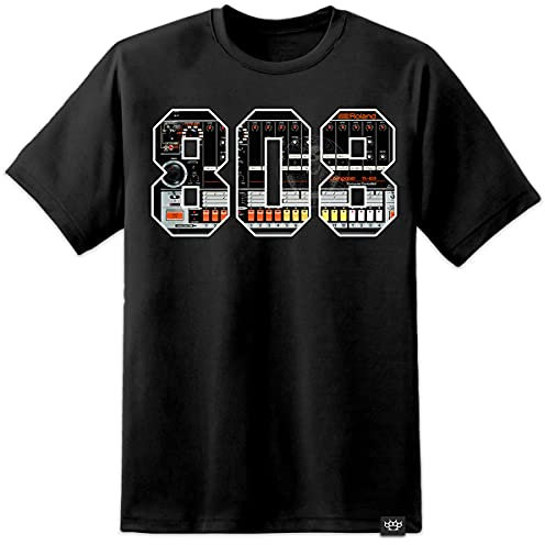 Musikproduzent TR808 SCHWARZ - Technics DJ SL1200 T Shirt TR808 Akai Rekordbox Serato Traktor (3XL)