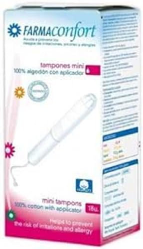 FARMACONFORT Mini-Tampons, 18 Stück, Bio-Baumwolle