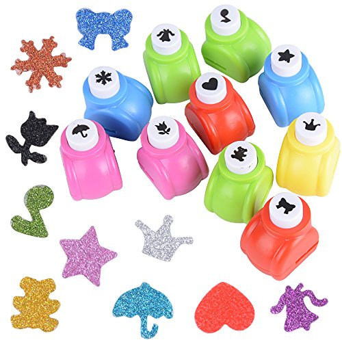 Lot de 10 Motif Perforatrices Papier 10 Motifs Différents pour Album Scrapbooking DIY Carte de Voeux Travaux Manuels
