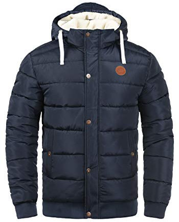 Blend BHFrederico Herren Winterjacke Steppjacke warme Jacke gefüttert mit Kapuze Kordelzug Eingrifftaschen Regular fit, Größe:S, Farbe:Navy (70230)