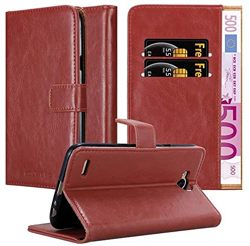 Cadorabo Hülle kompatibel mit LG X Power 2 aus Premium Kunst Leder Flip Klappbare Stoßfeste Magnetische [Standfunktion] [Kartenfächern] Cover Hülle für LG X Power 2 Tasche in Rot