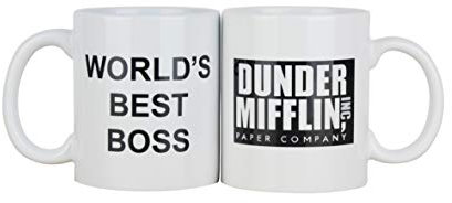 Getue Dunder Mifflin (The Office) Tasse en céramique du meilleur chef du monde pour café, thé ou cacao, 340 ml, officiellement par Michael Scott