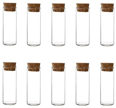 10pcs 40ml 1.3oz vide clair tubes à essai en verre borosilicate bouteille avec bouchons de liège portable fleur thé en poudre huile essentielle pot flacon titulaire flacon de réactif pour thé