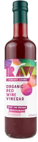 Raw Health Vibrant Living Organic Red Wine Vinegar with The Mother, 500 ml