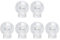 sourcing map 6pcs Plastic Cord Lock Stopper End Spring Stop Toggle Fastener Stopper Rope End for Drawstring Clothing, Shoelace, Bag, Camping Clear