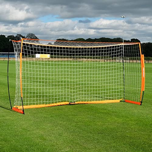 PROGOAL Football Goal with Carry Bag - Indoor & Outdoor Portable Goal Post & Net Training Equipment with Carry Bag & Anchors (12ft x 6ft)